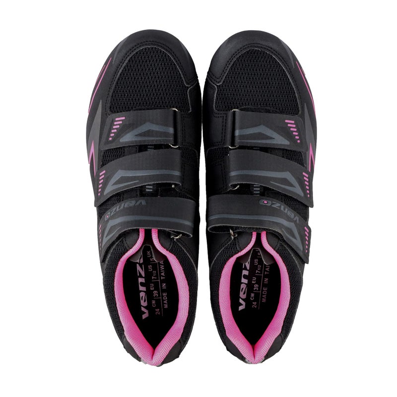 Venzo Bike Bicycle Women's Ladies Cycling Riding Shoes - Compatible with Peloton, for for Shimano SPD & Look ARC Delta - Perfect for Indoor Exercise Bikes & Road Racing - with Look Delta Cleats - Size - Image 3